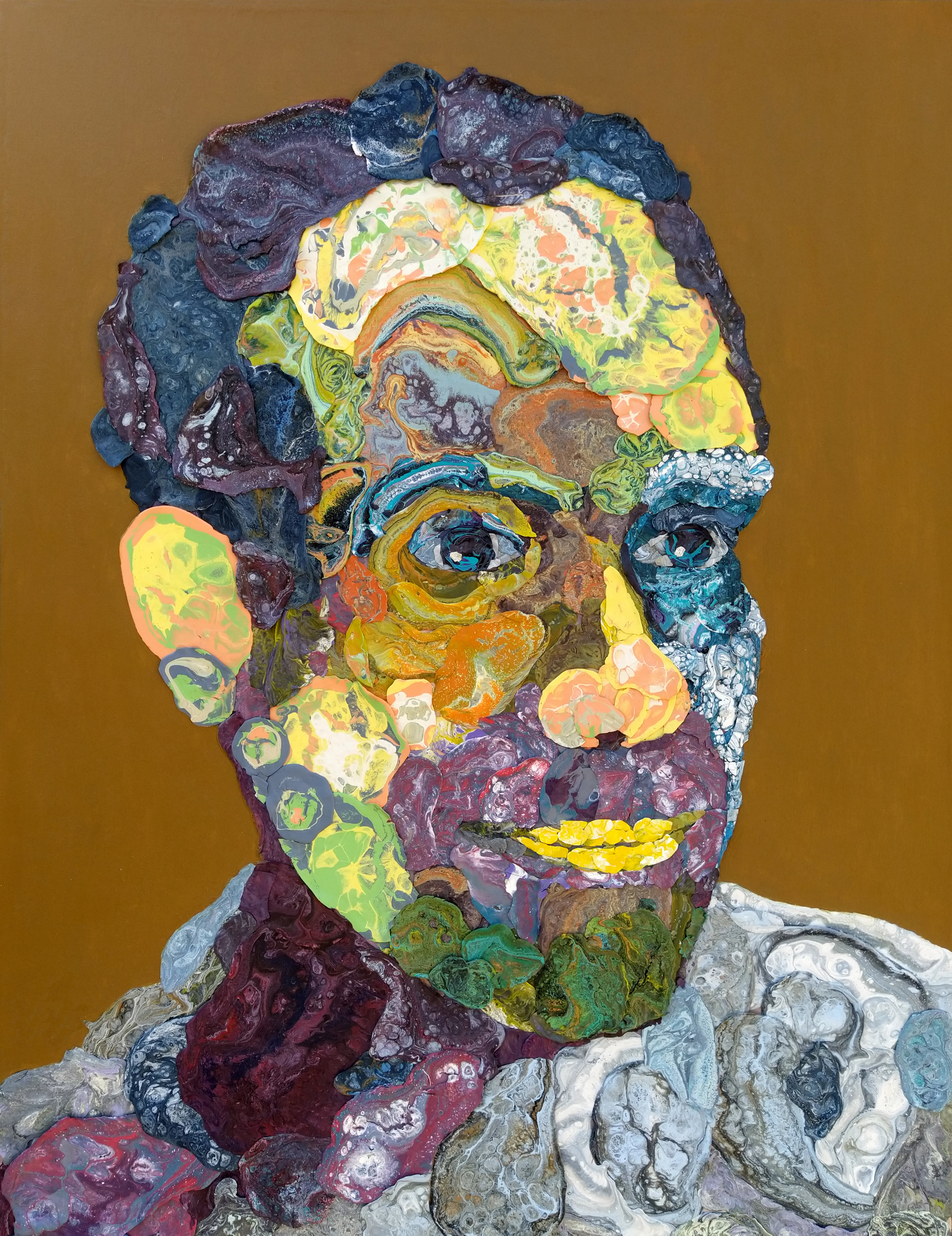 El reconstruido - Ensamblaje de pintura, técnica mixta
